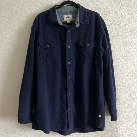 Dakota Grizzly Shirt Mens Large Blue Heavy Button Up Long Sleeve Outdoor Sz XXL - Picture 2 of 10